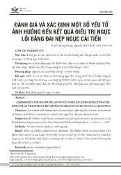 Đề tài Đánh giá và xác định một số yếu tố ảnh hưởng đến kết quả điều trị ngực lồi bằng đai nẹp ngực cải tiến - Trịnh Quang Dũng