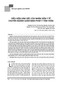 Đề tài Điều kiện làm việc của nhân viên y tế chuyên ngành giám định pháp y tâm thần - Nguyễn Thu Hà