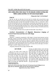 Đề tài Đối chiếu hình ảnh hoại tử vô khuẩn chỏm xương đùi trên cộng hưởng từ với giai đoạn bệnh - Phùng Anh Tuấn