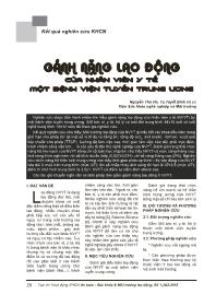 Đề tài Gánh nặng lao động của nhân viên y tế một bệnh viện tuyến trung ương - Nguyễn Thu Hà