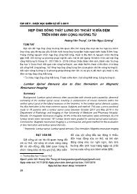 Đề tài Hẹp ống sống thắt lưng do thoát vị đĩa đêm trên hình ảnh cộng hưởng từ - Hoàng Văn Trung