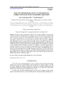 Đề tài Hollow Mesoporous Silica Nanoparticles Fabrication For Anticancer Drug Delivery - Ngoc Tram Nguyen Thi