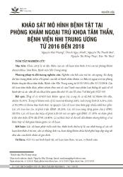 Đề tài Khảo sát mô hình bệnh tật tại phòng khám ngoại trí khoa tâm thần, Bệnh viện Nhi trung ương từ 2016 đến 2018 - Nguyễn Mai Hương