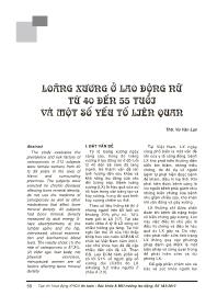 Đề tài Loãng xương ở lao động nữ từ 40 đến 55 tuổi và một số yếu tố liên quan - Vũ Văn Lực