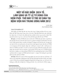 Đề tài Một số đặc điểm dịch tễ, lâm sàng và tỷ lệ tử vong của viêm phổi thở máy ở trẻ sơ sinh tại Bệnh viện nhi trung ương năm 2012 - Lê Kiến Ngãi