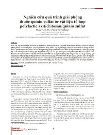 Đề tài Nghiên cứu quá trình giải phóng thuốc quinin sulfat từ vật liệu tổ hợp polylactic axit/chitosan/quinin sulfat - Hoàng Thanh Đức