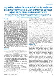 Đề tài Sự biến thiên của gen mã hóa các phân tử dính và trợ viêm có liên quan với sốt rét nặng trên bệnh nhân người Việt - SJ Dunstan