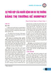 Đề tài Sự phối hợp của người bệnh khi đo thị trường bằng thị trường kế humphey - Phạm Thị Kim Thanh