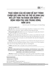 Đề tài Thực hành của hộ sinh về quy trình chăm sóc sản phụ và trẻ sơ sinh sau mổ lấy thai tại khoa sản bệnh lý - Bệnh viện phụ sản trung ương, năm 2018 - Trần Thị Tú Anh