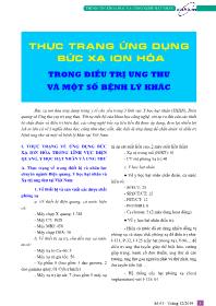 Đề tài Thực trạng ứng dụng bức xạ ion hóa trong điều trị ung thư và một số bệnh lý khác