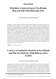 Đề tài Tình hình vệ sinh tại huyện Yên Khánh, Kim Sơn tại tỉnh Ninh Bình năm 2016 - Lê Trần Anh