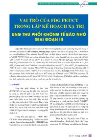 Đề tài Vai trò của FDG PET/CT trong lập kế hoạch xạ trị ung thư phổi không tế bào nhỏ giai đoạn III