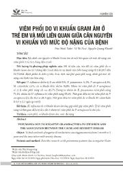 Đề tài Viêm phổi do vi khuẩn gram âm ở trẻ em và mối liên quan giữa căn nguyên vi khuẩn với mức độ nặng của bệnh - Đào Minh Tuấn