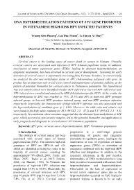 DNA Hypermethylation Patterns Of Apc Gene Promoter In Vietnamese High-Risk Hpv Infected Patients - Truong Kim Phuong