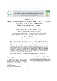 Drug Resistance and Distribution of NAT2 Variants in Newly Diagnosed and Recurrent Vietnamese Pulmonary Tuberculosis Patients - Vu Thi Thom