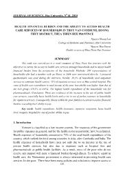 Health Financial Burden And The Ability To Access Health Care Services Of Households In Thuy Van Commune, Huong Thuy District, Thua Thien Hue Province – Nguyen Hoang Loan