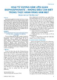 Hoại tử xương hàm liên quan bisphosphonate – những điều cần biết trong thực hành răng hàm mặt