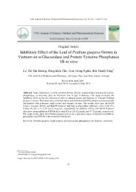 Inhibitory Effect of the Leaf of Psidium guajava Grown in Vietnam on α-Glucosidase and Protein Tyrosine Phosphatase 1B in vitro - Le Thi Thu Huong