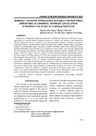 Minimally Invasive Approaches Suitable For Ruptured Aneurysms Of Cerebral Anterior Circulation: A Prospective Study At A Single Institute – Nguyen Huu Hung