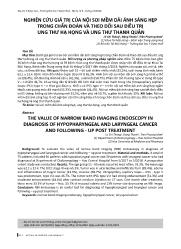 Nghiên cứu giá trị của nội soi mềm dải ánh sáng hẹp trong chẩn đoán và theo dõi sau điều trị ung thư hạ họng và ung thư thanh quản