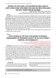 Nghiên cứu xây dựng, thử nghiệm mô hình quản lý chất lượng khám chữa bệnh tinh gọn tại Bệnh viện Quận Thủ Đức Thành phố Hồ Chí Minh