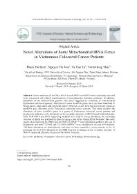 Novel Alterations of Some Mitochondrial tRNA Genes in Vietnamese Colorectal Cancer Patients - Pham Thi Bich