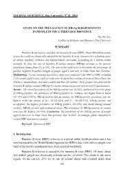 Study On The Prevalence Of Hbsag Seropositivity In People In Thua Thien Hue Province – Nguyen Viet Loc