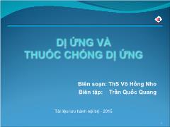 Tài liệu Dị ứng và thuốc chống dị ứng - Võ Hồng Nho