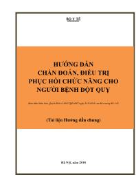 Tài liệu Hướng dẫn chẩn đoán, điều trị phục hồi chức năng cho người bệnh đột quỵ