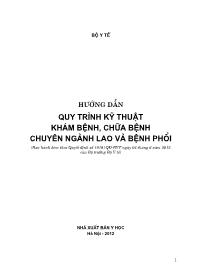 Tài liệu Hướng dẫn quy trình kỹ thuật khám bệnh, chữa bệnh chuyên ngành lao và bệnh phổi