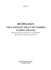 Tài liệu Hướng dẫn thực hành kỹ thuật xét nghiệm vi sinh lâm sàng