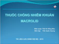 Tài liệu Thuốc chống nhiễm khuẩn Macrolid - Võ Hồng Nho