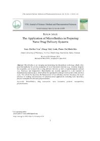 The Application of Microfluidics in Preparing Nano Drug Delivery Systems - Tran Thi Hai Yen