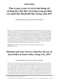 Thực trạng và một số yếu tố ảnh hưởng tới sử dụng hóa chất diệt côn trùng trong gia đình của người dân Thành phố Bắc Giang, năm 2017 – Trần Thị Thanh Nhàn