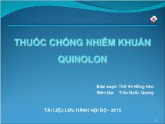 Thuốc chống nhiễm khuẩn Quinolon - Võ Hồng Nho