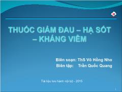 Thuốc giảm đau-hạ sốt-kháng viêm - Võ Hồng Nho