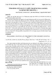 Tình hình chẩn đoán và điều trị bệnh Thalassemia tại Bệnh viện nhi đồng 1