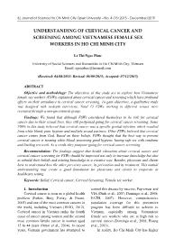 Understanding Of Cervical Cancer And Screening Among Vietnamese Female Sex Workers In Ho Chi Minh City - Le Thi Ngoc Phuc