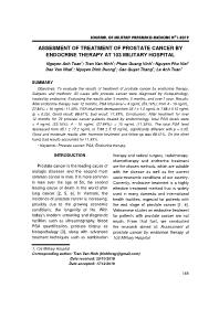 Assesment of treatment of prostate cancer by endocrine therapy at 103 military hospital – Nguyen Anh Tuan