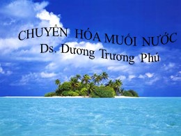 Bài giảng Chuyển hóa muối nước