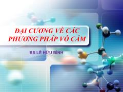 Bài giảng Đại cương về các phương pháp vô cảm – Lê Hữu Bình