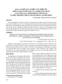 Báo cáo kết quả nghiên cứu thiết kế, chế tạo bộ nguồn sáng và camera ứng dụng vào giảng dạy, thăm khám, chẩn đoán và điều trị phẫu thuật nội doi trong tai mũi họng