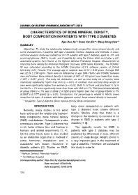 Characteristics Of Bone Mineral Density, Body Composition In Patients With Type 2 Diabetes – Ngo Duc Ky