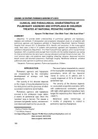 Clinical and paraclinical charateristics of pulmonary agenesis and hypoplasia in children treated at national pediatric hospital – Nguyen Thi Mai Hoan