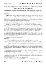 Đánh giá kết quả ngắn hạn phẫu thuật sửa chữa triệt để tứ chứng fallot tuổi nhũ nhi