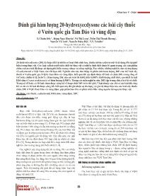 Đề tài Đánh giá hàm lượng 20-hydroxyecdysone các loài cây thuốc ở Vườn quốc gia Tam Đảo và vùng đệm – Lê Xuân Đắc