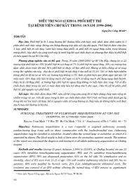 Đề tài Điều trị ngoại khoa phổi biệt trí tại Bệnh viện Chợ Rẫy trong 10 năm (1994-2004) – Nguyễn Công Minh