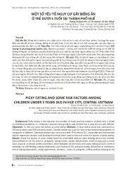 Đề tài Một số yếu tố nguy cơ gây biếng ăn ở trẻ dưới 5 tuổi tại Thành phố Huế - Hoàng Thị Bạch Yến