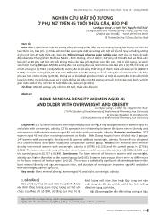 Đề tài Nghiên cứu mật độ xương ở phụ nữ trên 45 tuổi thừa cân, béo phì – Lưu Ngọc Giang