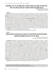 Đề tài Nghiên cứu tỷ lệ hiện mắc trầm cảm sau sinh và một số yếu tố liên quan tại Thành phố Huế năm 2016 – Lê Thị Thùy